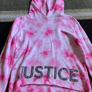 Justice tie dye cropped hoodie